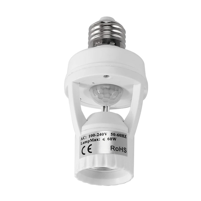 Imagem -02 - Suporte da Lâmpada Led ac 110220v 360 Graus Indução Pir Sensor de Movimento ir Infravermelho Humano Tomada E27 Base de Comutação