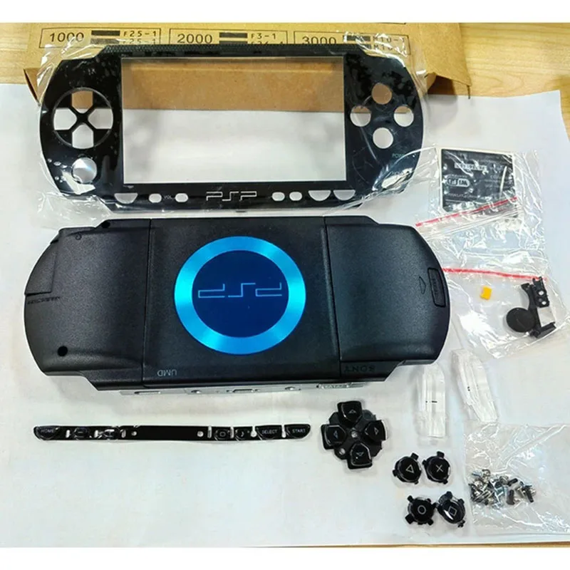 Free Shipping For PSP1000 PSP 1004 Shell Replacement Full Housing Cover Case with Button kit