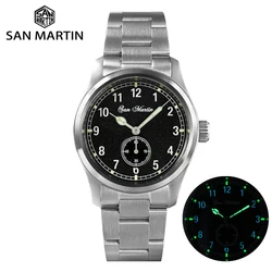 San Martin orologi da uomo Luxury Pilot 37mm RONDA 6004 movimento al quarzo militare stile semplice zaffiro 20ATM impermeabile Lum