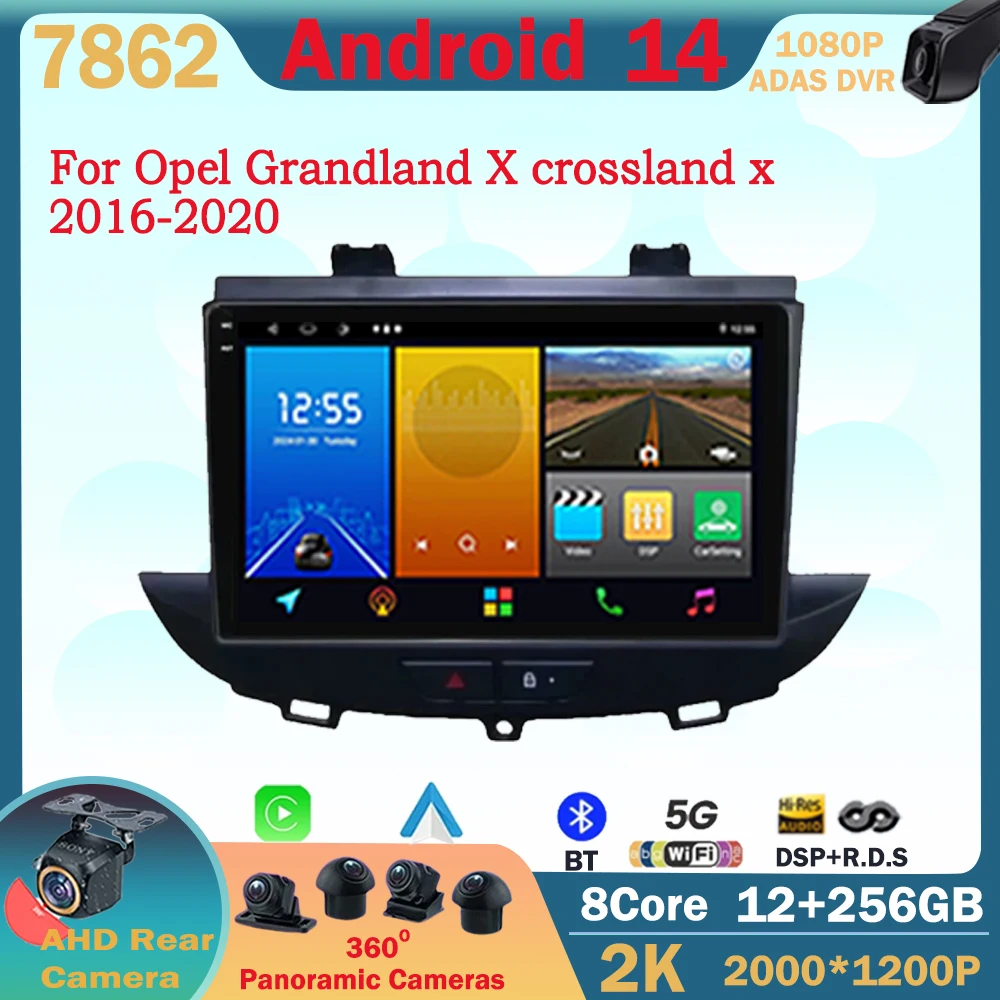 

Android 14 For Opel Grandland X crossland x 2016-2020 Carplay Multimedia Monitor Screen Stereo Radio Video Player Car Navigation