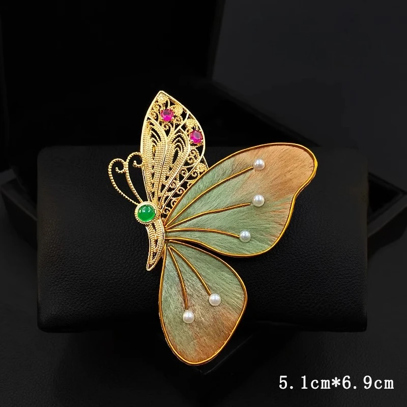 Oriental Dreamy Shiny Flying Butterfly Brooch - Luxury Elegant Delicate Stylish Corsage for Formal Suit Elegant Accessories 5959