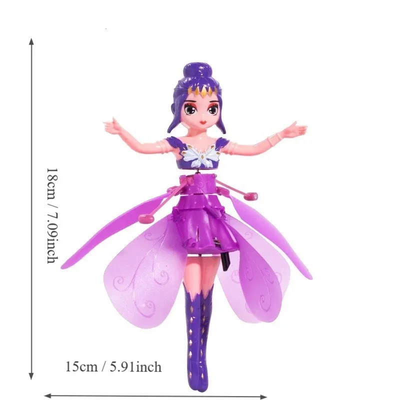 Rotating Luminous Princess Helicopter Doll Dancing Airplane Gesture Induction Luminous Flying Toy Christmas Gift Holiday Gift