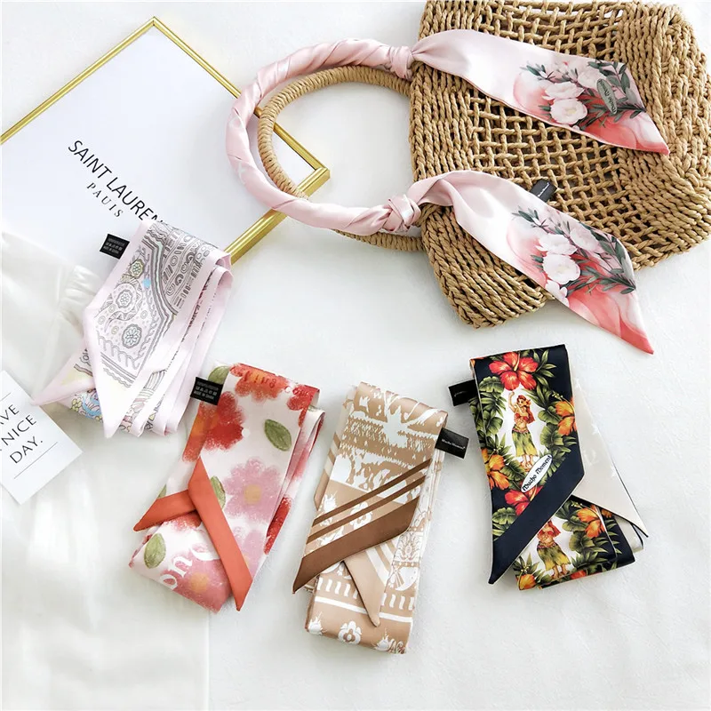 Women Long Scarf Headscarf DIY Multipurpose Ribbon Scarves Headband Scrunchies Turban Hair Bands Bag Hat Ties Hair Accessories