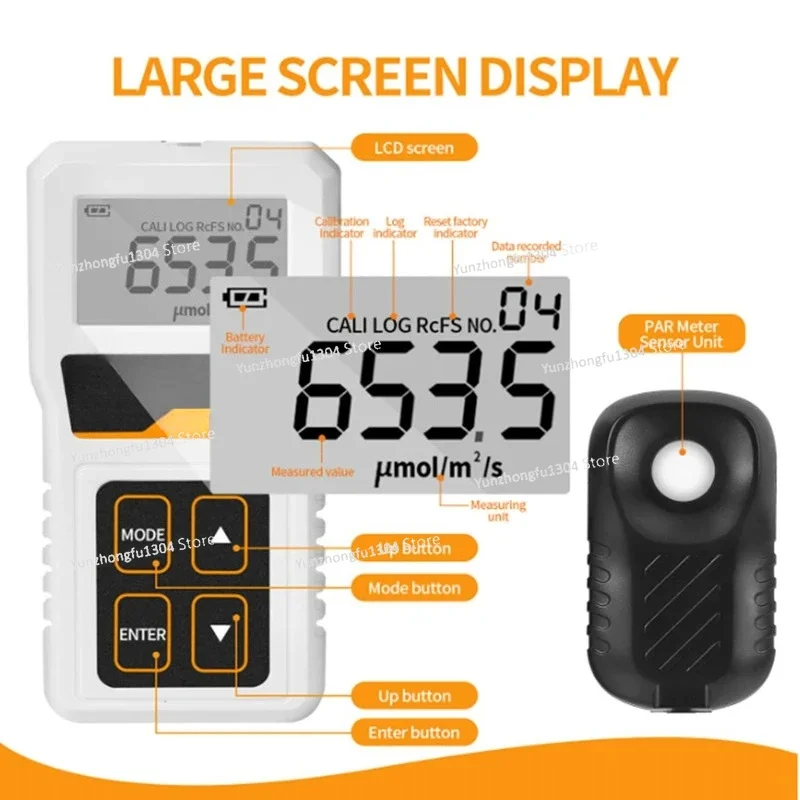 Meter For Led Grow Lights,High Precision PPFD Meter With 400-700Nm Range