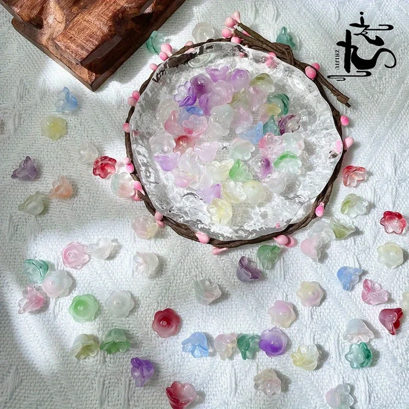 32 قطعة، مجد الصباح، شكل جرس الأوركيد، الخرز المتناثر، DIY، صناعة المجوهرات، الحاجز المطرز، إكسسوارات المجوهرات،