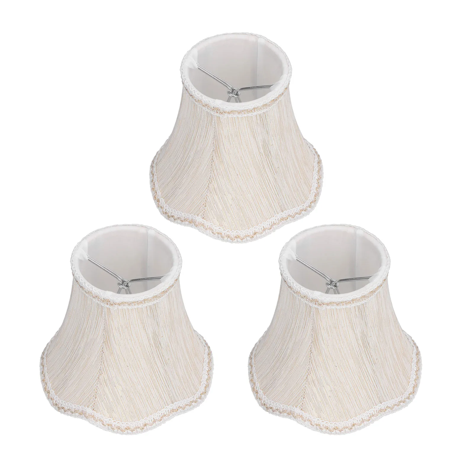 3Pcs Fabric Lamp Shade Modern Simple Style Clip On E14 Bulb Chandelier Lampshade for Home Living Room Hotel Indoor Decoration