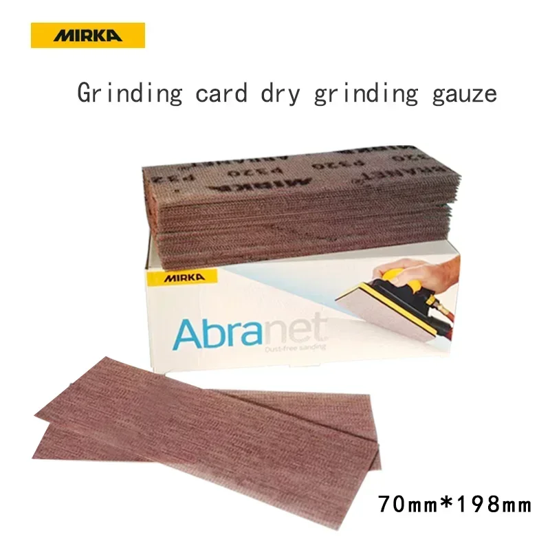 Mirka Abranet Rectangular Mesh Sandpaper 70x198mm , Hook & Loop Dry Abrasive Net for Auto Putty & Paint Grinding 80-400 Grit