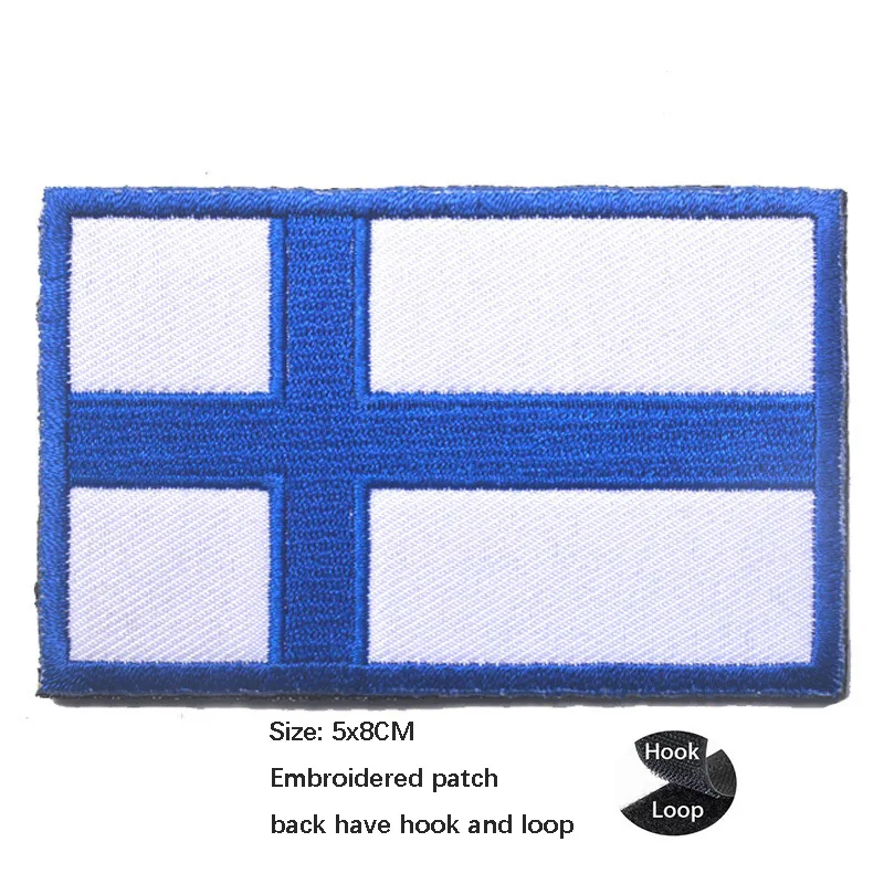 Nordic Five Embroidery Cloth Flag Iceland Norway Sweden Denmark Finland Switzerland Armband with Backpack Patches for Clothing