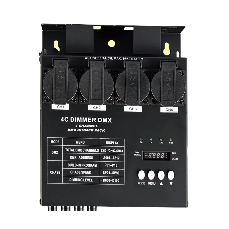 

NEBULA 4 CH Channel DMX Manual Dimmer Switch Control Socket Pack Iron 1-Year Warranty 3000W Max Load