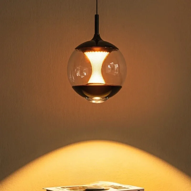 Modern Glass Pendant Light Sunset Bedside Sleep Chandelier Round Table Bedroom Bedside Dining Room Kitchen Indoor Hanging Lamp