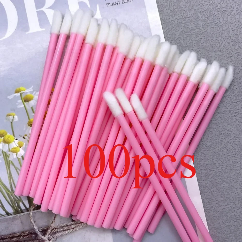Wholesale 100/1000 PCS Disposable Lip Brush Women Accessories Lipstick Gloss Wands Applicator Perfect Best Make Up Tool Hotting image 3