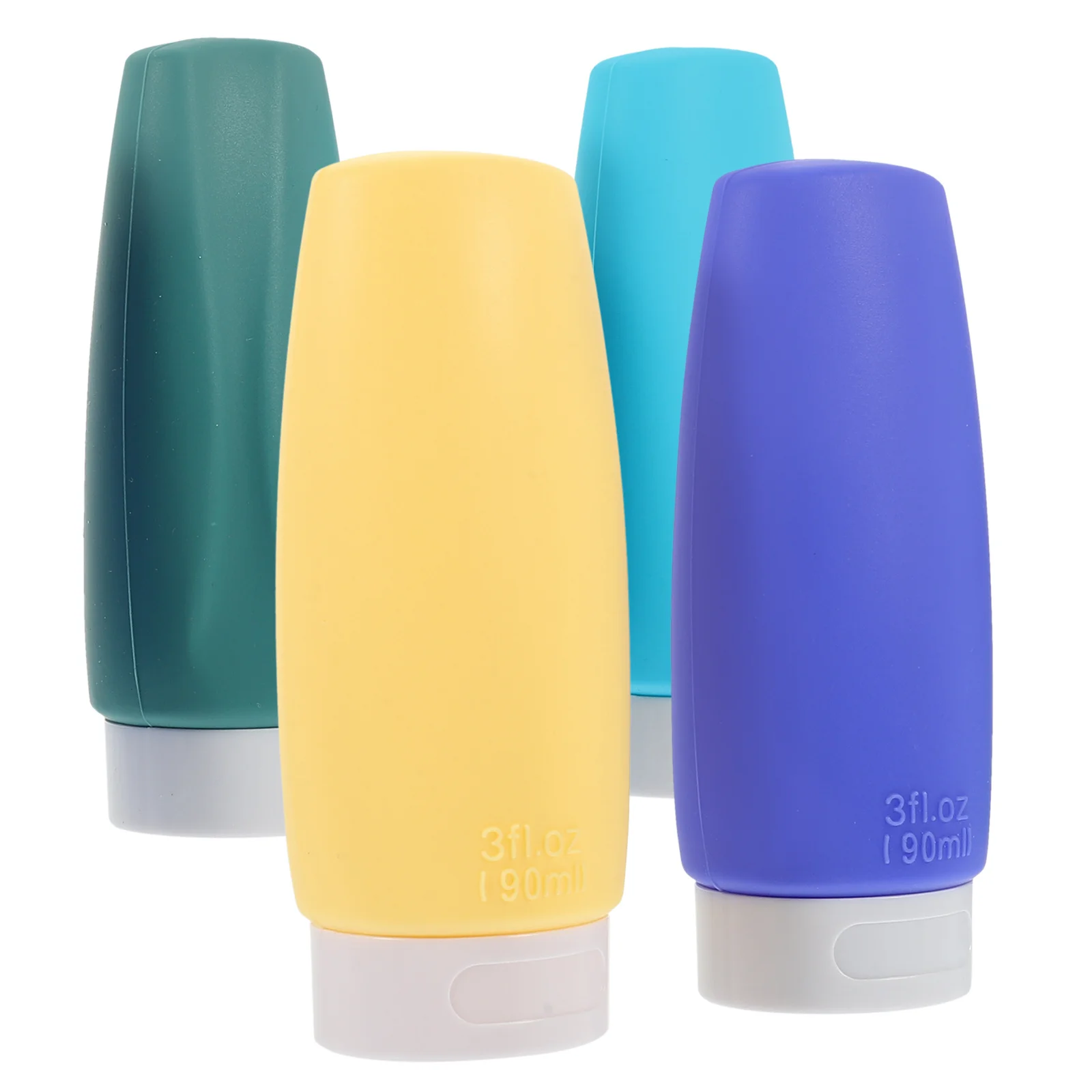 

4Pcs Travel Bottles Set Silicone Refillable Containers Large Capacity Leakproof Portable Bottles for Shampoo Conditioner Lotion