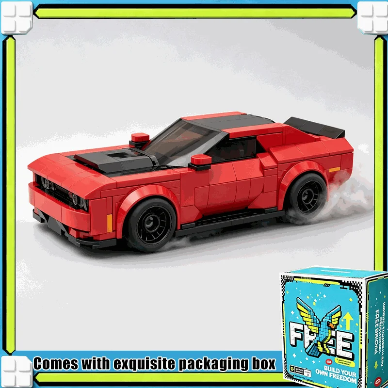 319PCS Classic American Muscle Coupe Model Custom Building Blocks DIY Creative Retro Racing Vehicle Assembly Kit Display Gift