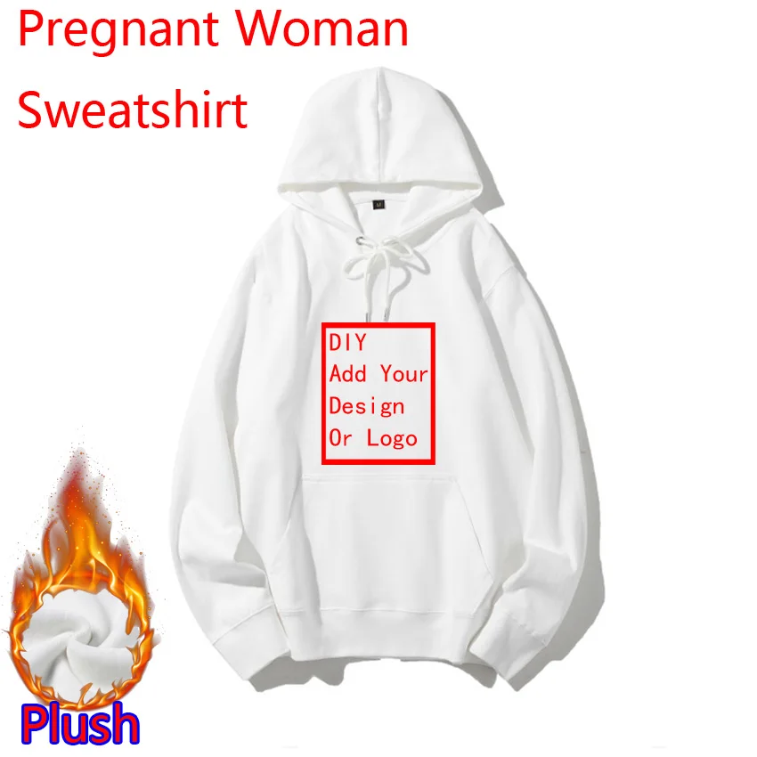 Love Valentine Printed Customized Pregnant Woman Hoodie Winter Fashion Maternity Women Plush Hoody Add Your Design Or Logo Idea