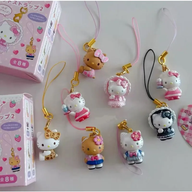 Sanrio Anime Figure Hello Kitty Blind Box Mini Black Skin KT Kawaii Doll Model Cute Pendant Collection Decoration s Gifts