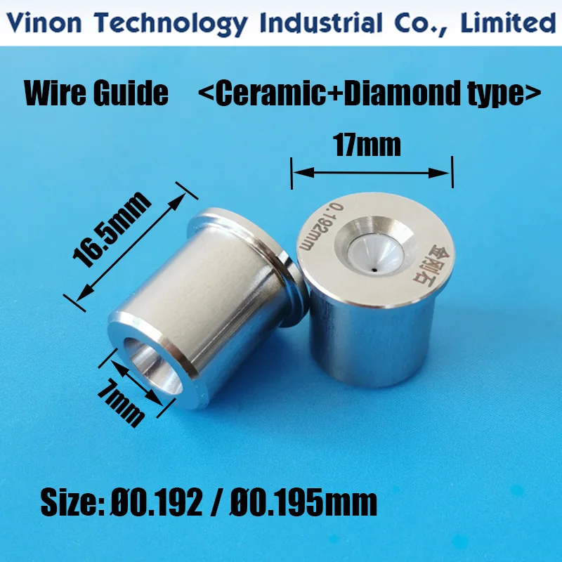 

Ø0.192, Ø0.195, Ø0.215mm EDM Wire Guide (Ceramic+Diamond type) used for Beijing AGIE Medium Speed Wire Cutting Machines