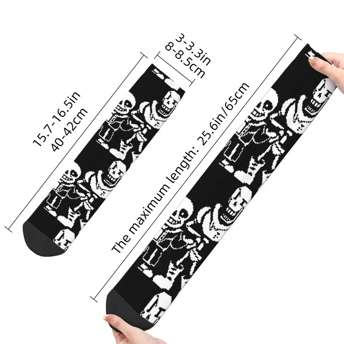 Hip Hop Vintage Sins Papyrus Crazy Men\'s Compression Socks Unisex Undertale Harajuku Seamless Printed Funny Happy Crew Sock