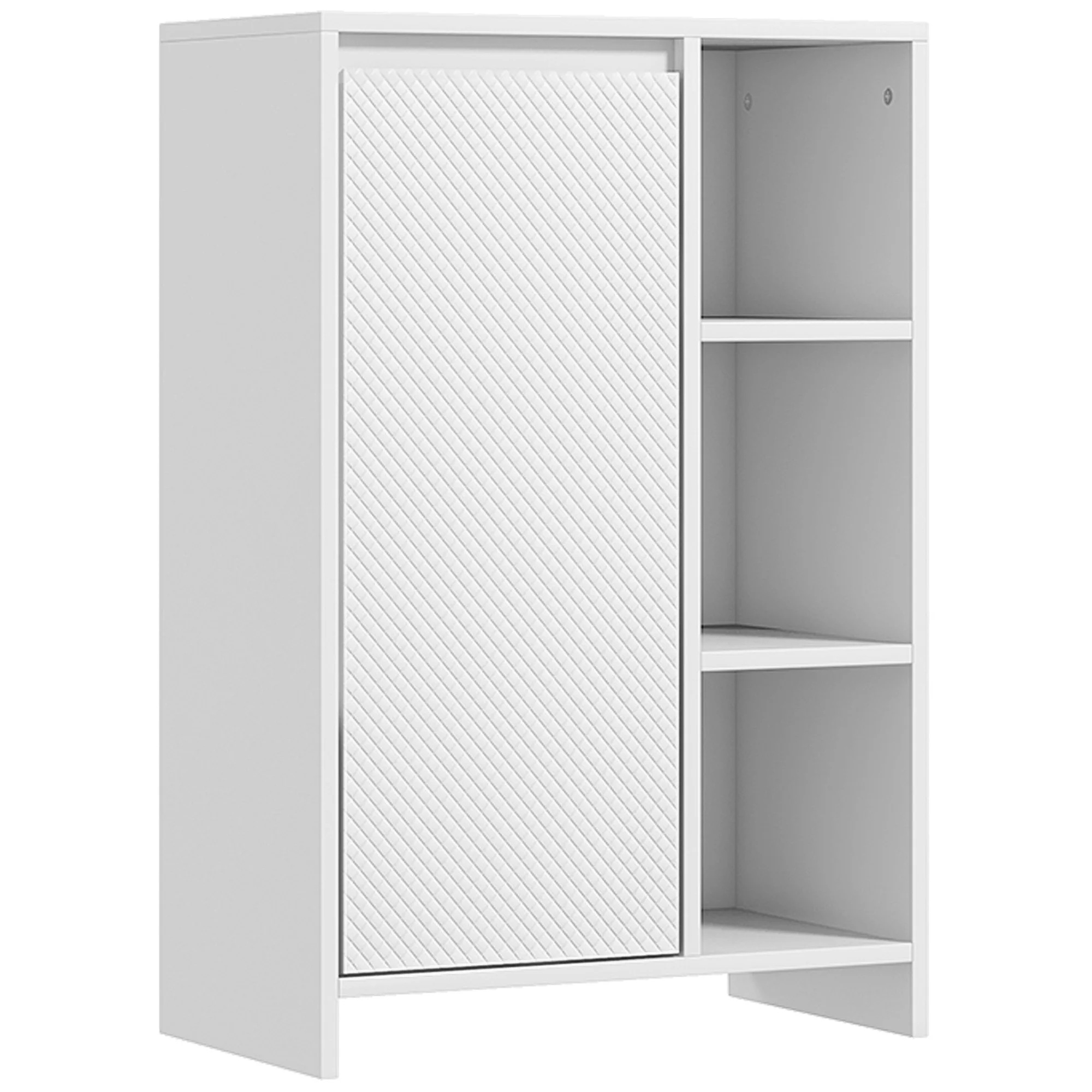 HOMCOM open shelf bathroom auxiliary furniture 53x30x80 cm White