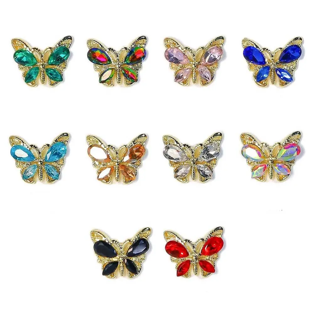 Nail Art Schmuck glänzend koreanische Nail Art Schmetterling Nagel Dekorationen Maniküre Zubehör 3D Nagel bohrer Aurora Nagel Strass