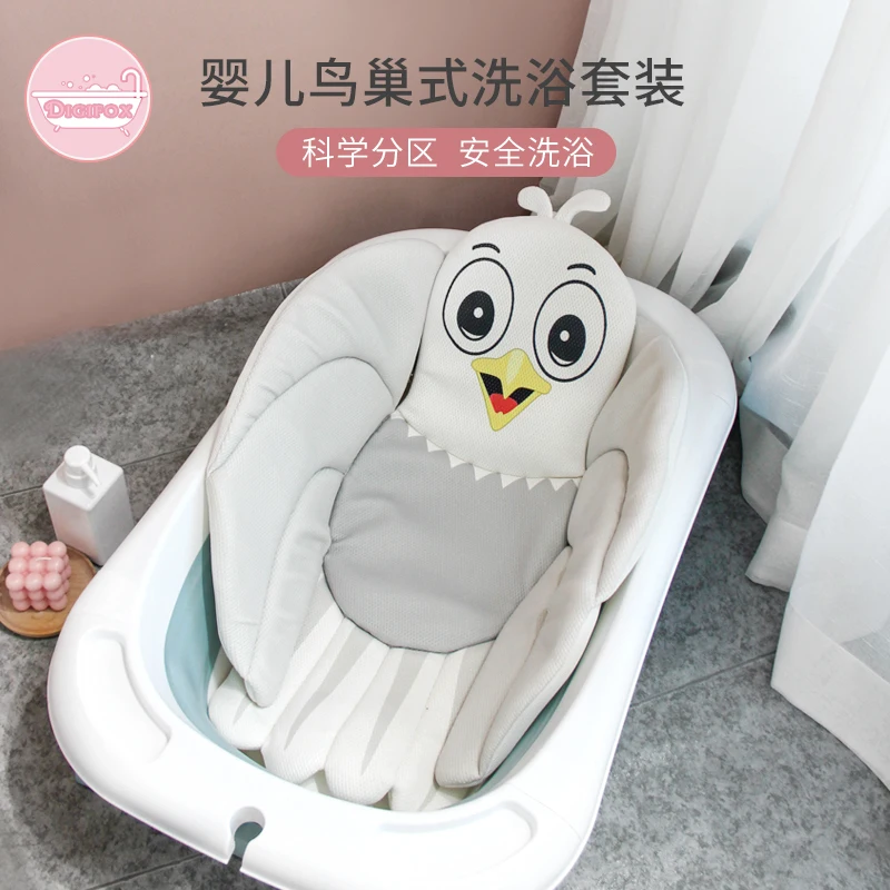 

DIGIFOX baby and toddler non slip bathtub mat for baby bathing and soaking, lie down seat cushion set, universal for household b