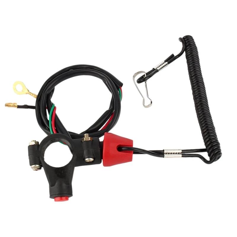 Engine Kill Stop Switch Safety Tether 12V 2 Wire CO Universal Engine On Off For Motorcycle ATV Dirt Bike Boat Outboard