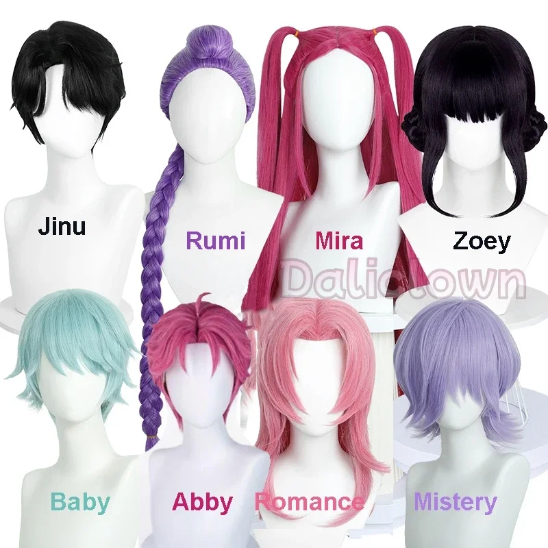 

Demon Hunters Saja Boys Jinu Baby Abby Romance Mystery Cosplay Wig Kpop Huntrix Zoey Mira Rumi Cosplay Wig Hair Halloween Props