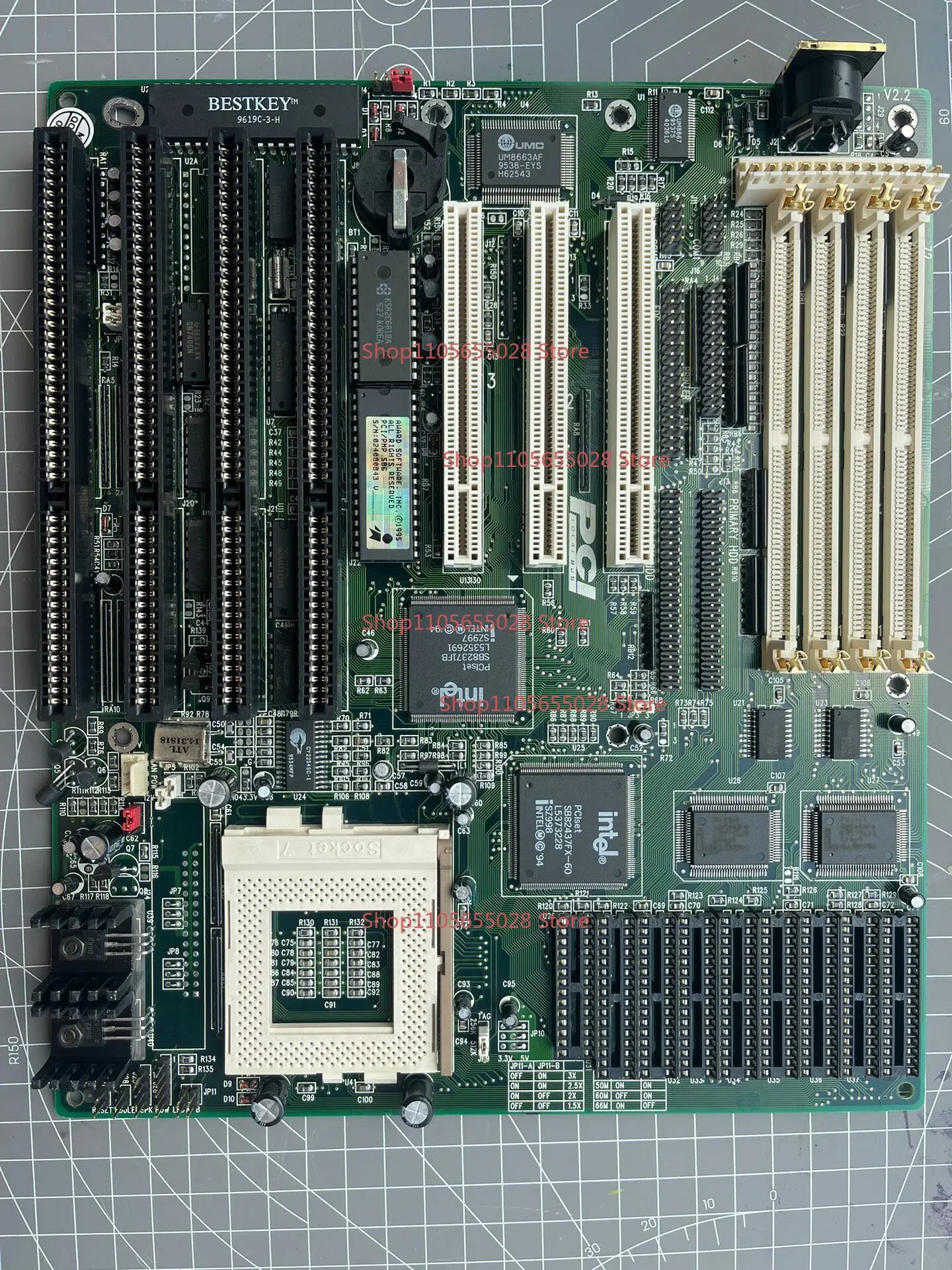 For 586 computer motherboard, 586 industrial control board, Intel 437FX chipset motherboard, first-generation socket 7