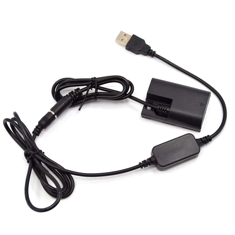 USB DC Power Cable LP-E6 Dummy Battery Full Decoded DR-E6 DC Coupler for Canon EOS 5D Mark II III 5D2 5D3 6D 7D 60D SLR Camera