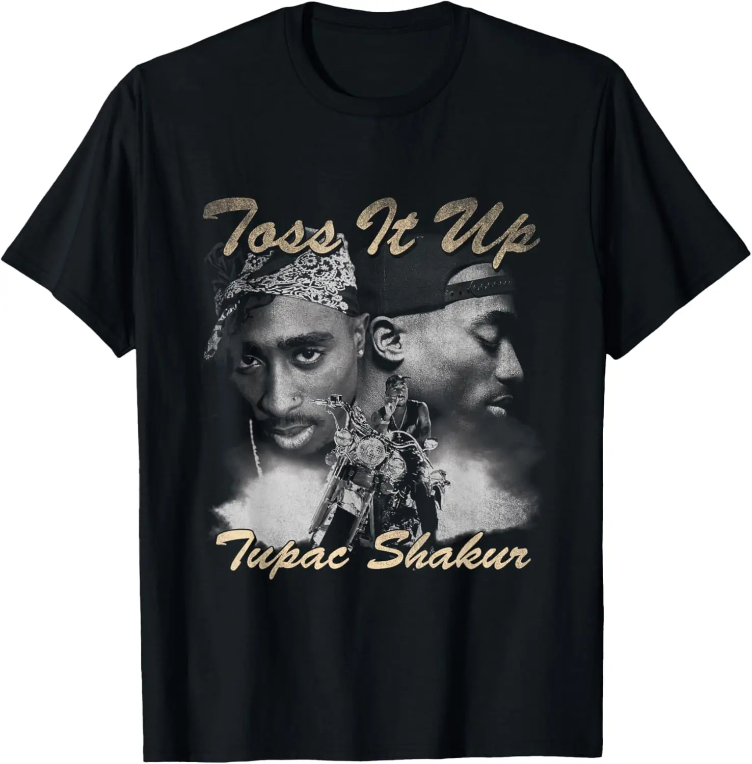 Official Tupac Toss It Up T-Shirt 100% Cotton Trendy Y2K Short-Sleeve Tee – Soft, Quick-Drying, & Moisture-Wicking; Ideal Sports