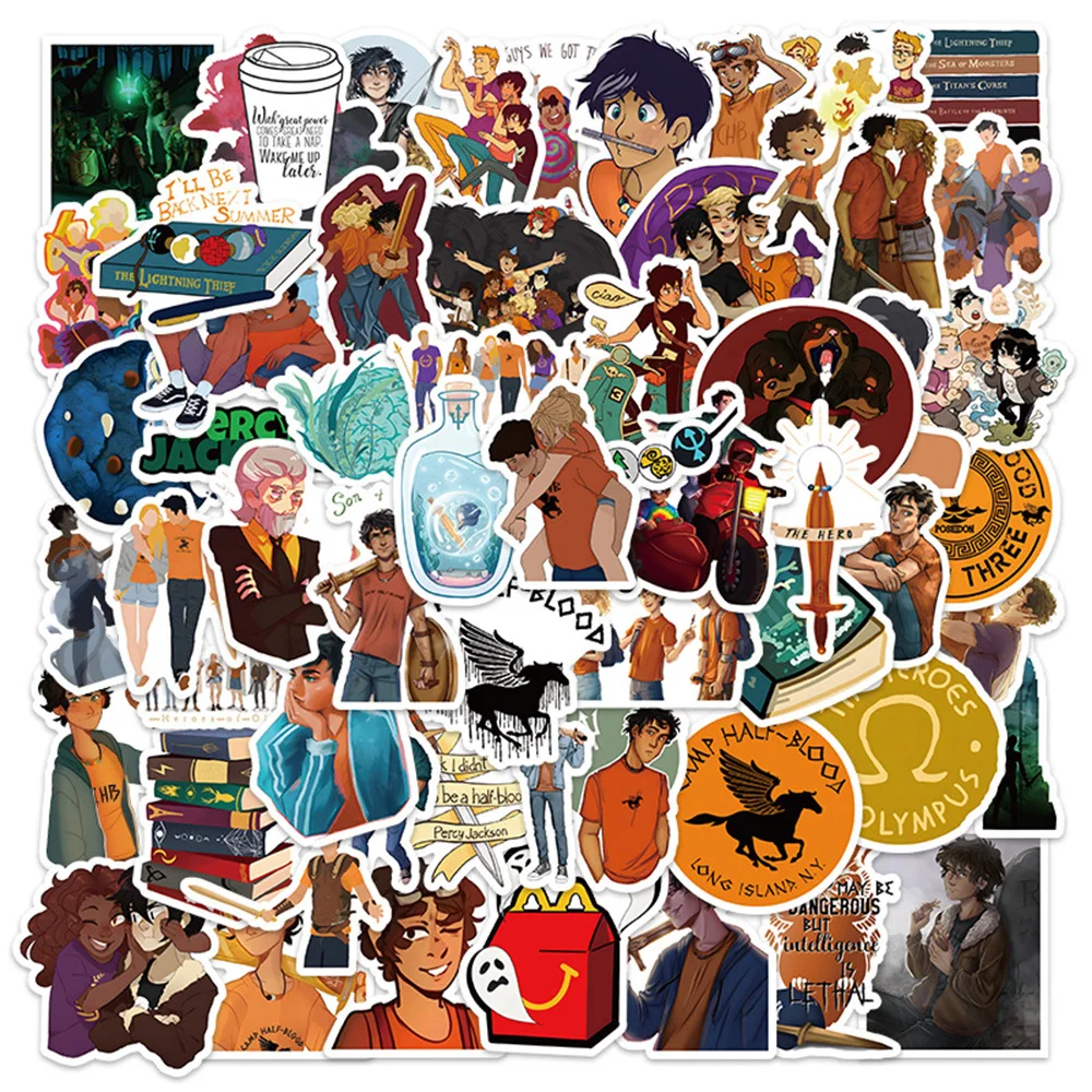 10/30/50pcs Cartoon Percy Jackson Stickers Graffiti Decals DIY  Scrapbook Phone Laptop Water Bottle Waterproof Kids Sticker Toys