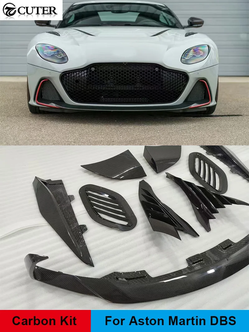 DBS 770 Style Dry Carbon Fiber Front Bumper Lip Rear Bumper Diffuser Splitter Side Skirts for Aston Martin DBS Car Body Kit