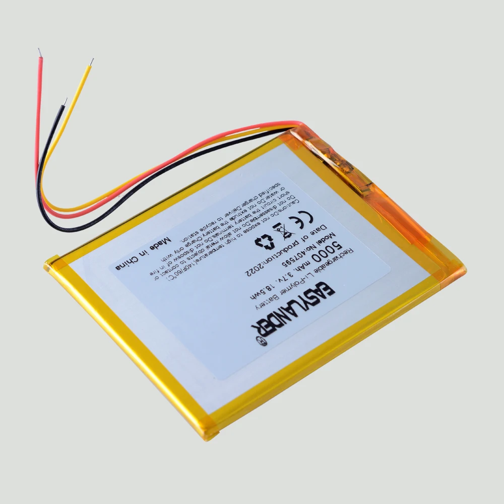 With High Quality 5000mAh  3Wire 407595 Polymer Lithium Battery FOR 7,8,9,10 inch Tablet PC DIGMA 8’ Replace 407095 407590