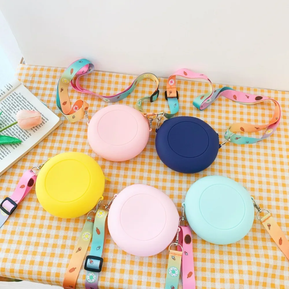 Silicone Crossbody Bag New Rainbow Donut Small Handbags Mini Adjustable Strap Shoulder Bag Baby Girls