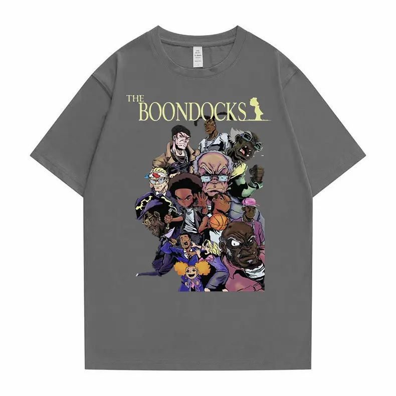 The Boondocks Huey and Riley Printed Tshirt Men Women Anime Cartoon Fashion T-shirt Funny Man T Shirts Male Hip Hop Streetwear