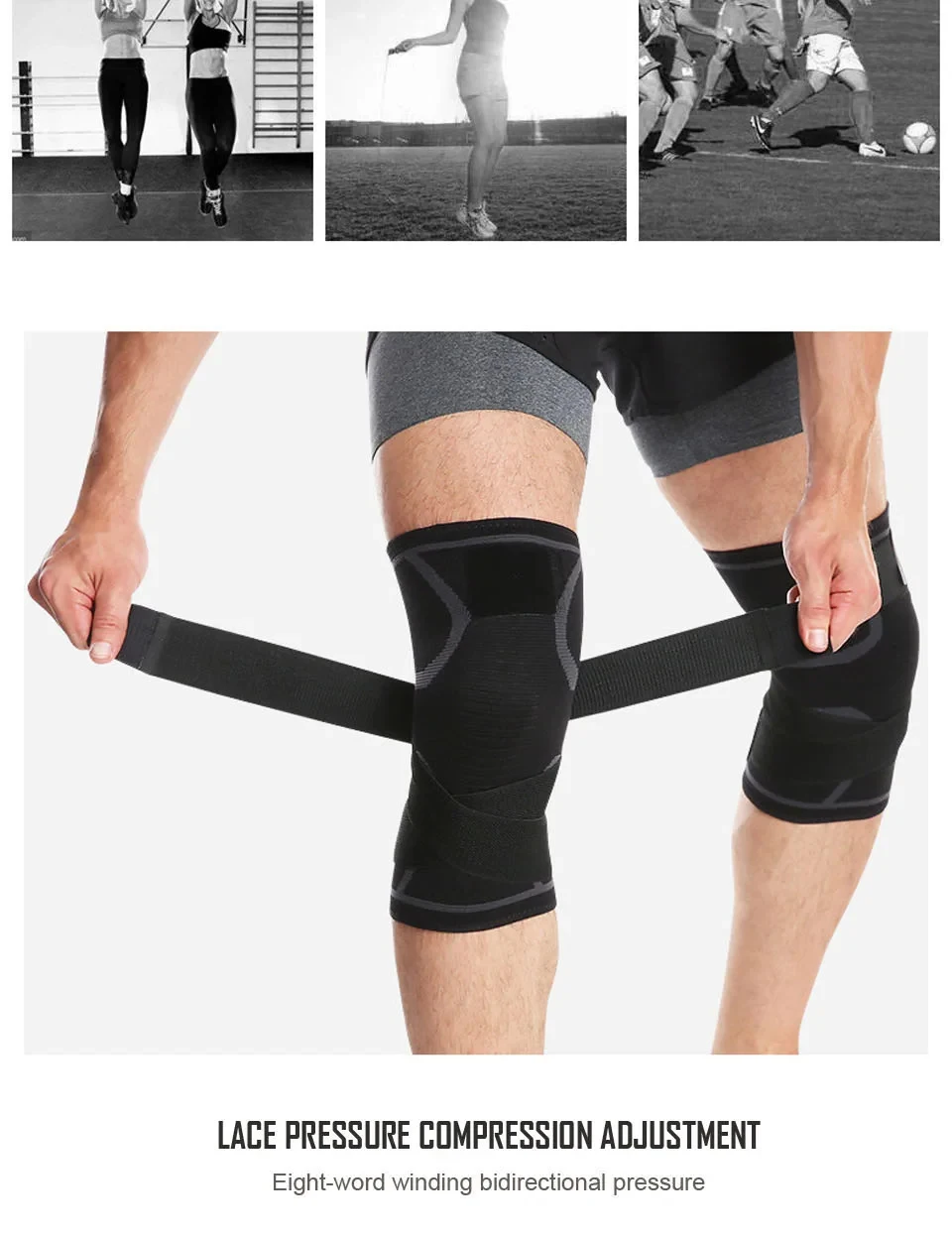 1pc Sport Fitness Knie Pads Unterstützung Bandage Hosenträger Elastische Nylon Sport Kompression Hülse für Basketball – Detail 6