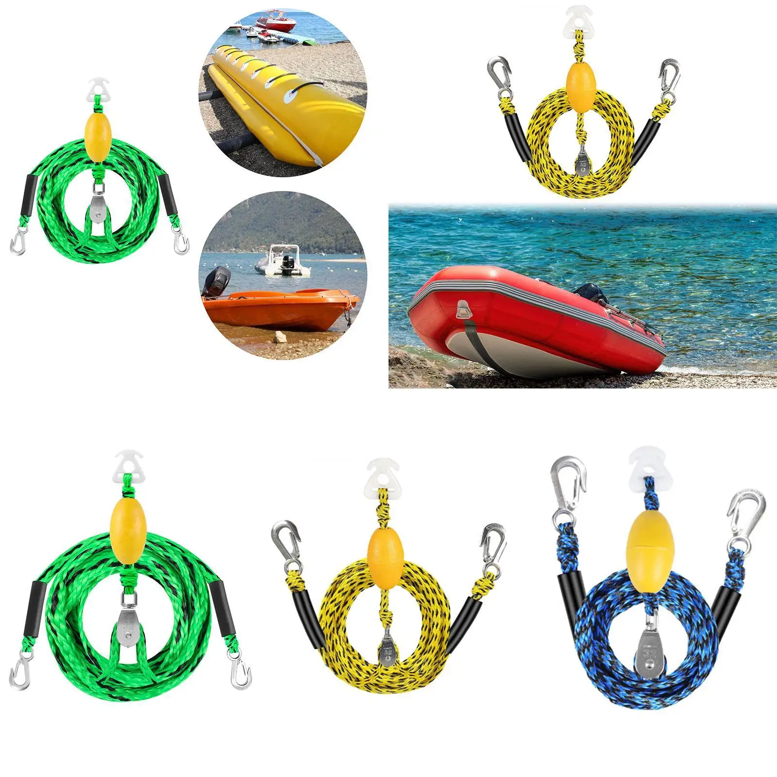 

Буксировочный трос для лодки для трубок Буксировочный трос для лодки Буксировочный трос для лодки Сверхмощный буксирный трос с высокой прочностью на растяжение для серфинга на водных лыжах