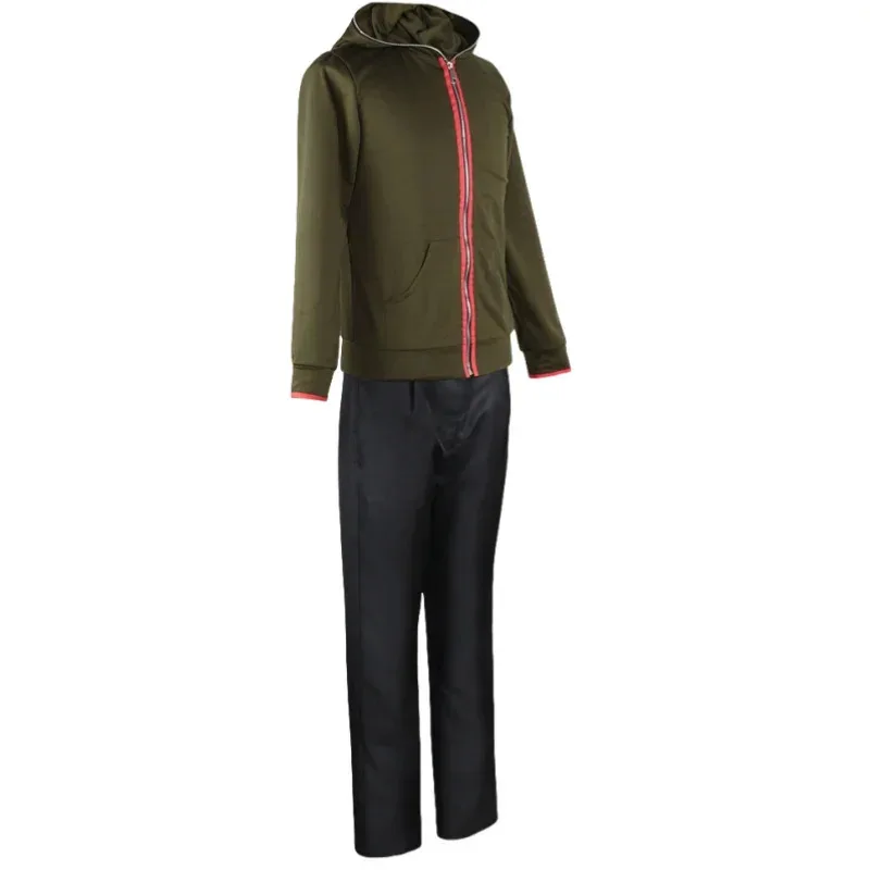 

COSda@Naegi MakPain Cosplay Costumes, Anime recruited anronpa, Green and black clothing, Brown hair, High school student, Anime