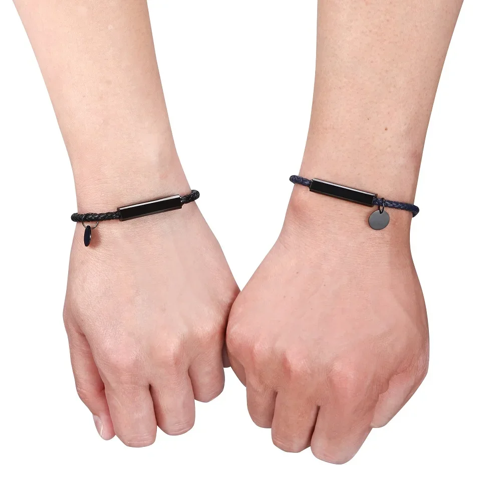 Green Retro Leather Bracelet Men Bangles Fashion Magnetic Buckle Charm Lovers Jewelry Bracelet  BB0698 image 4