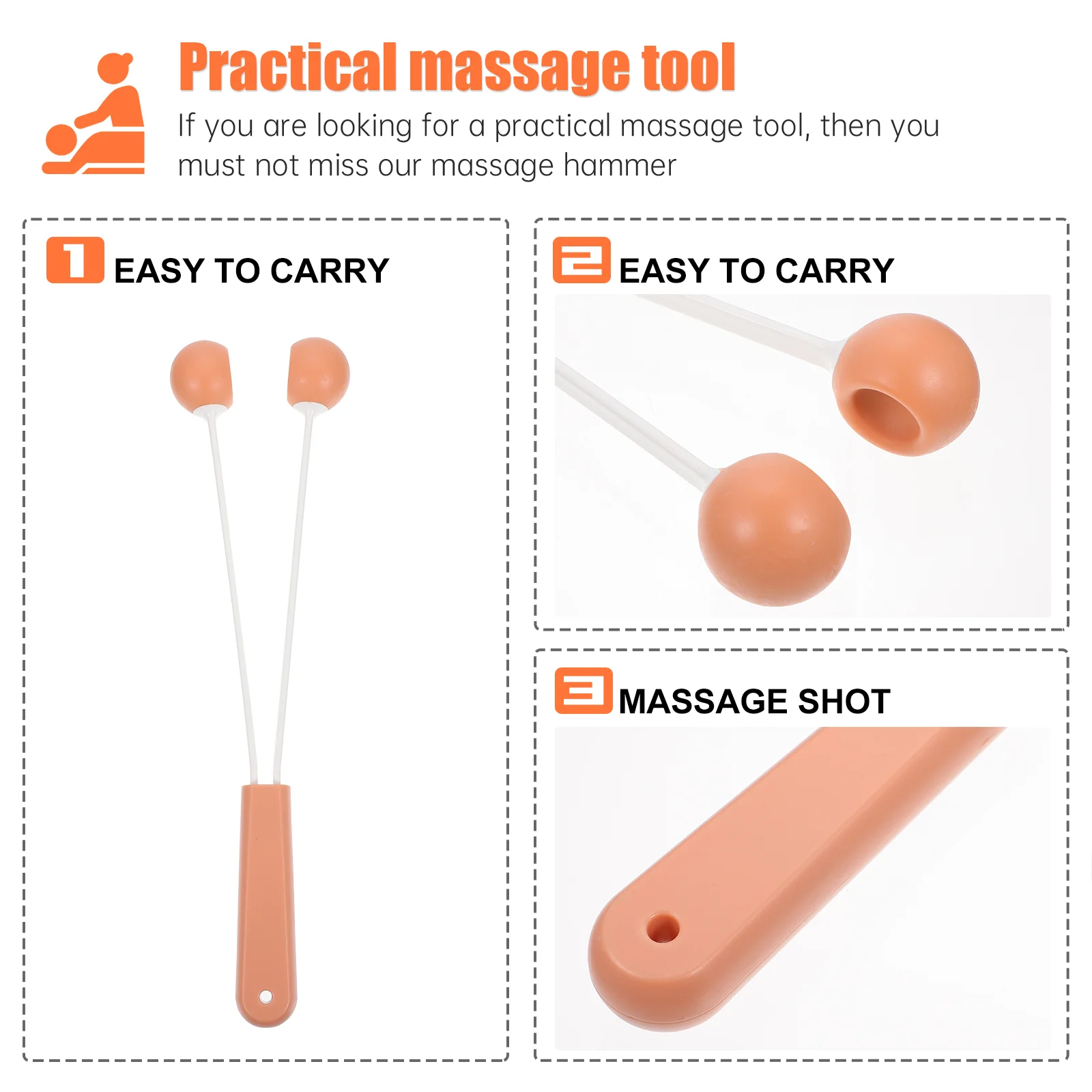 Massage Hammer Back Equipment Massager for Body Knocking Therapy Knocker Acupoint Portable Stick Stress Tool