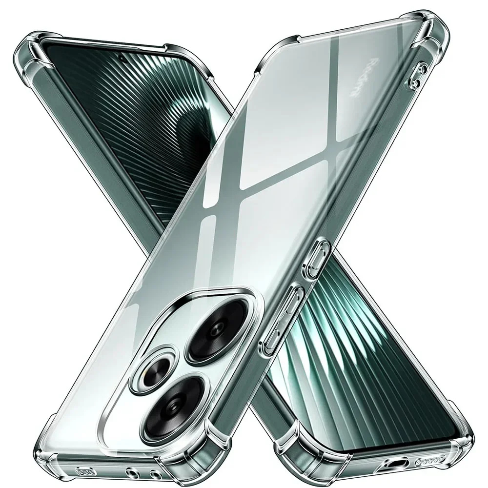 Противоударный чехол для Xiaomi Poco F6 F5 F4 F3 X6 X5 X4 X3 GT M6 M4 M3 Pro 4G 5G Силиконовый мягкий прозрачный ультратонкий прозрачный чехол