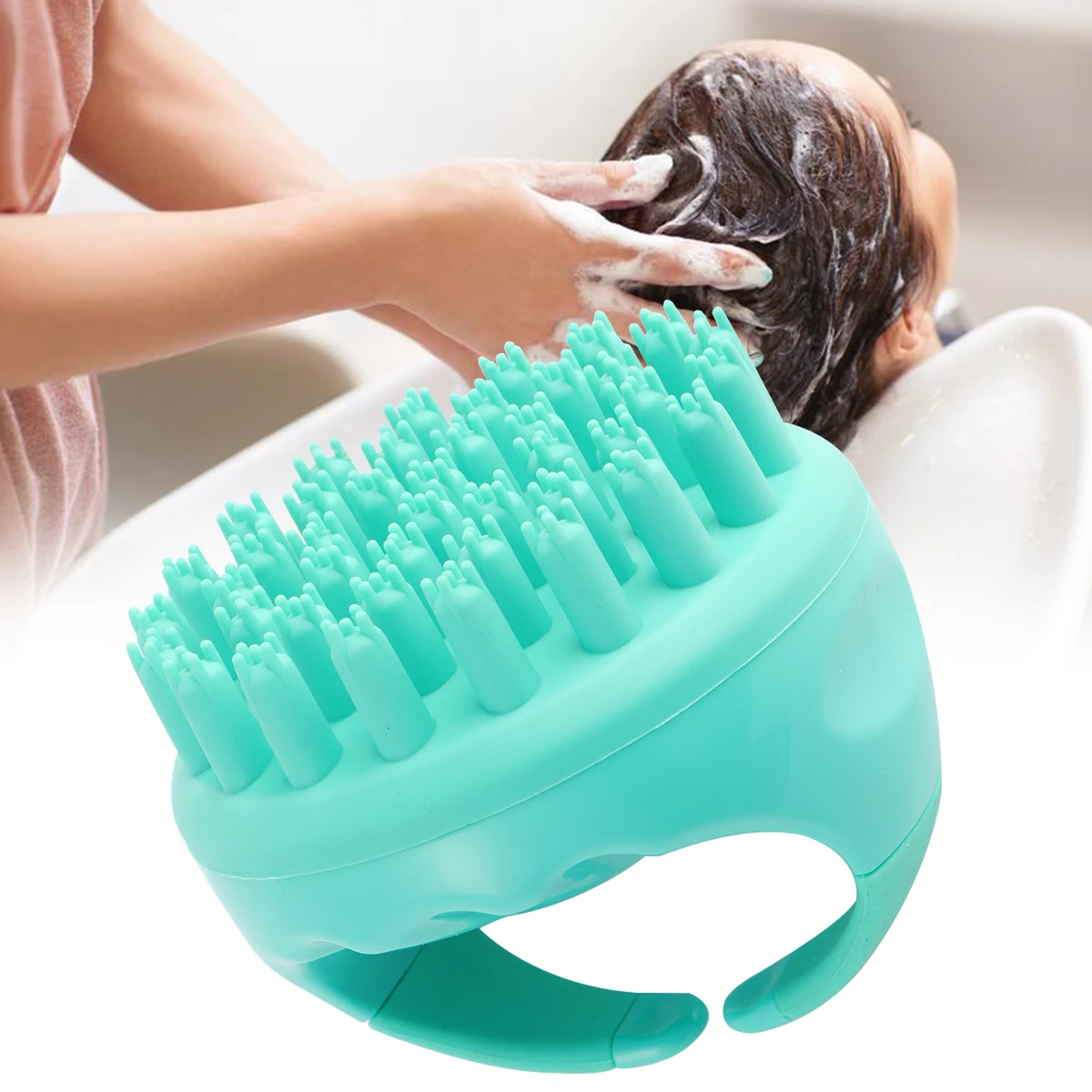 

1 шт., щетка для массажа волос, силиконовая расческа для массажа кожи головы, эргономичная ручка, подходит для шампуня, домашнего салона, щетка-массажер для волос
