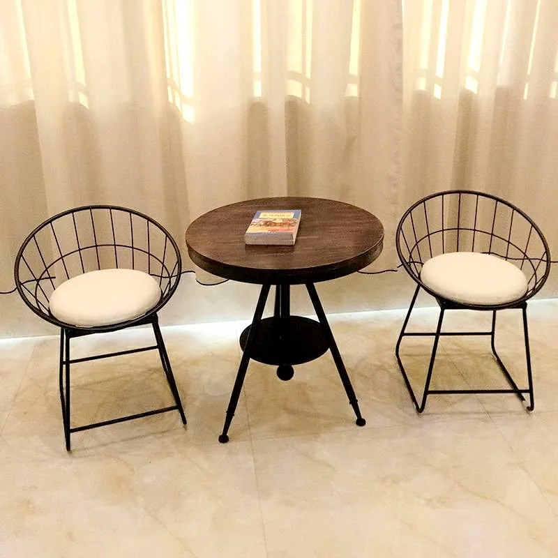 Balcony table and chairs three-piece set household liftable small round table coffee table chair combination