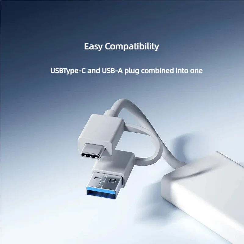 Новый оригинальный двусторонний разветвитель Xiaomi 4 в 1, USB Type-c, USB A 2 в 1, высокоэффективная передача молний, 4 порта USB для дома