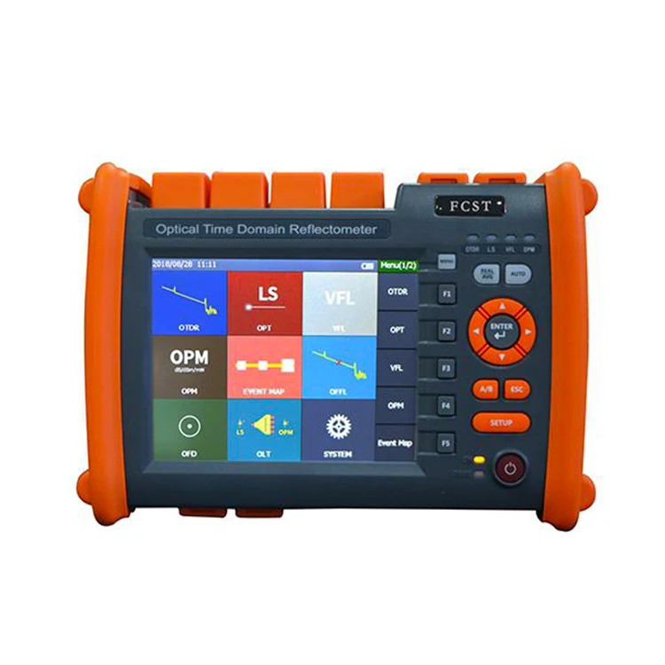 

FCST080613 Handheld Fiber Optic Test Equipment 850/1300nm 26/28dB Multimode MM OTDR With iOLM OPM VFL And Event Map Module