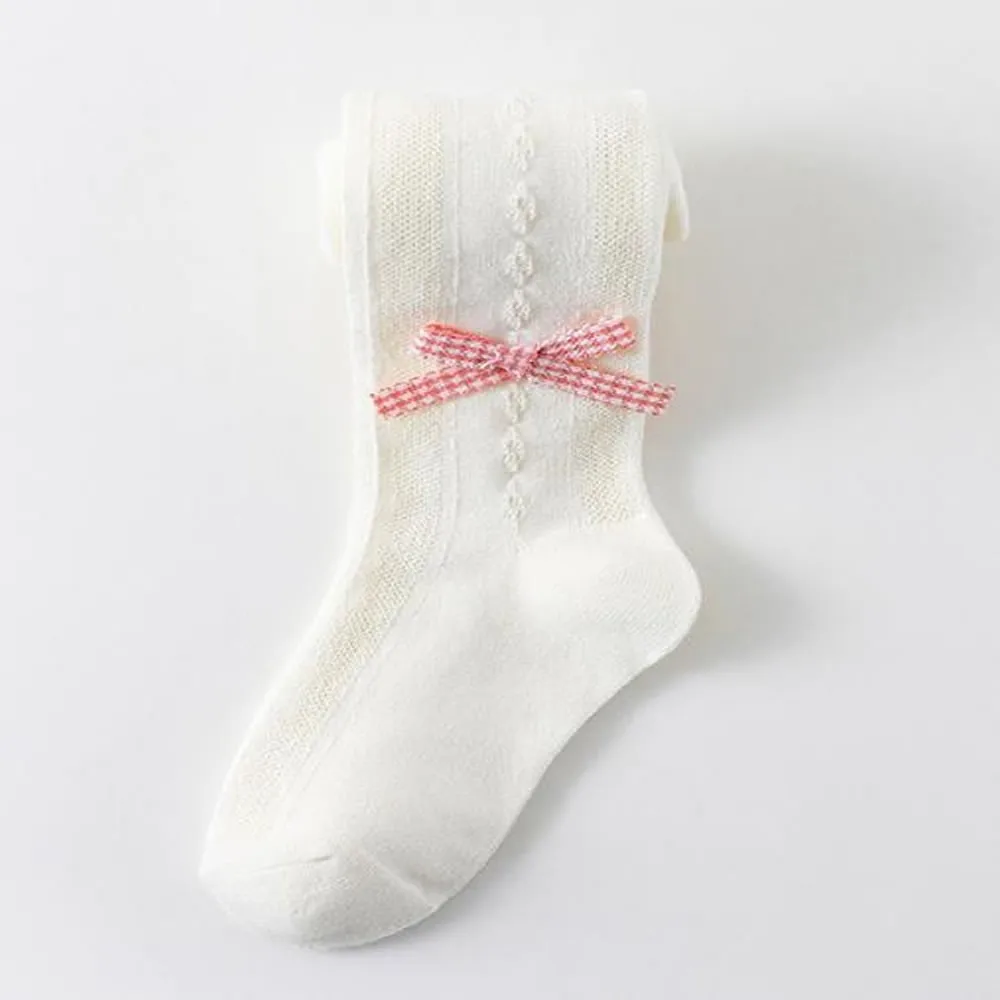 طفل جوارب طويلة الفتيات رقيقة نمط جوفاء شبكة طماق 0-12T أطفال جوارب طويلة الرقص الأبيض #3
