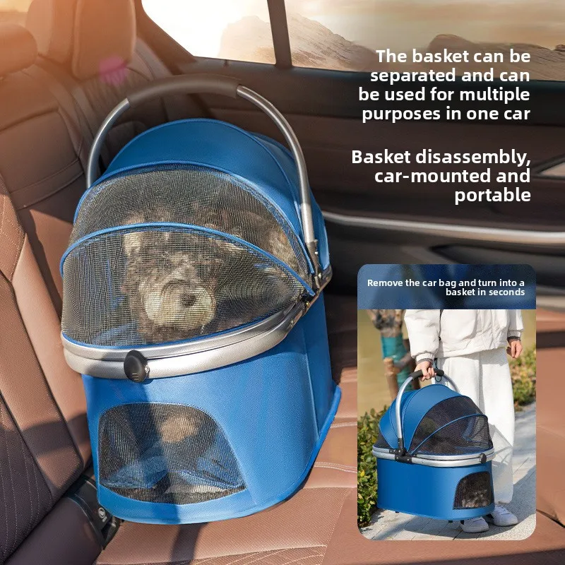 عربة كلب متعددة الوظائف للكلاب المتوسطة/الكبيرة قابلة للطي مقعد الحيوانات الأليفة واسعة في الهواء الطلق الكلاب الناقل الحيوانات الأليفة السفر التنقل الحل