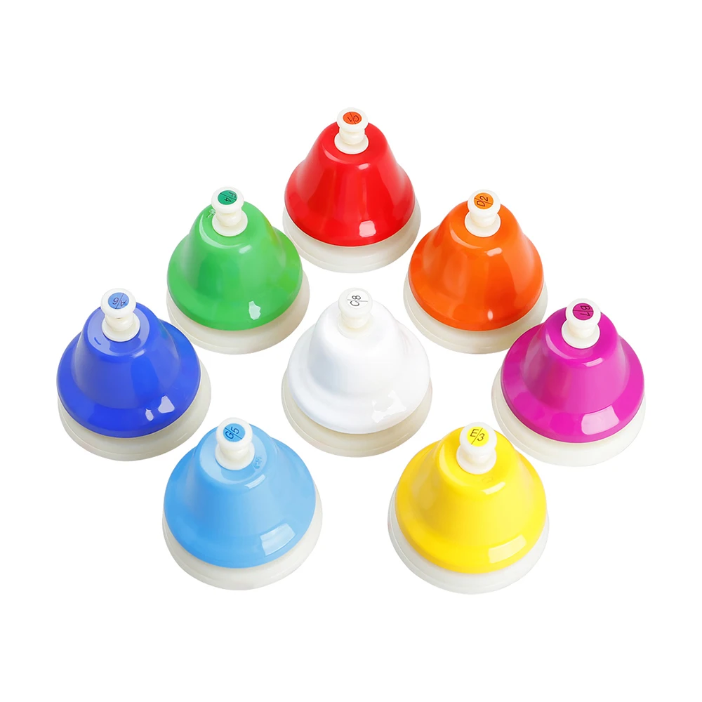 Orff Musical Instrument Set Colorful 8-Note Hand Bell Children\'s Music Toy Baby Early Education Beautiful Christmas Gift