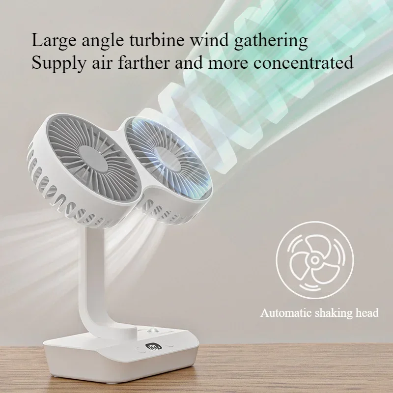 مروحة هواء تبريد مزدوجة الرأس من شاومي-يوبين ، قابلة لإعادة الشحن ، 4 سرعتان ، قابلة للتعديل ، مروحة سيارات ، منزل ، خارجي ، سيارة ، أجهزة كهربائية