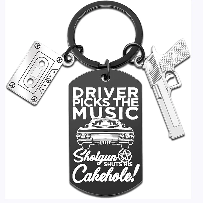 Supernatural Fan Keychain TV Merchandise Keychain for Women Men Music Lover Best Friend Coworker Driver Picks Graduation Keyring