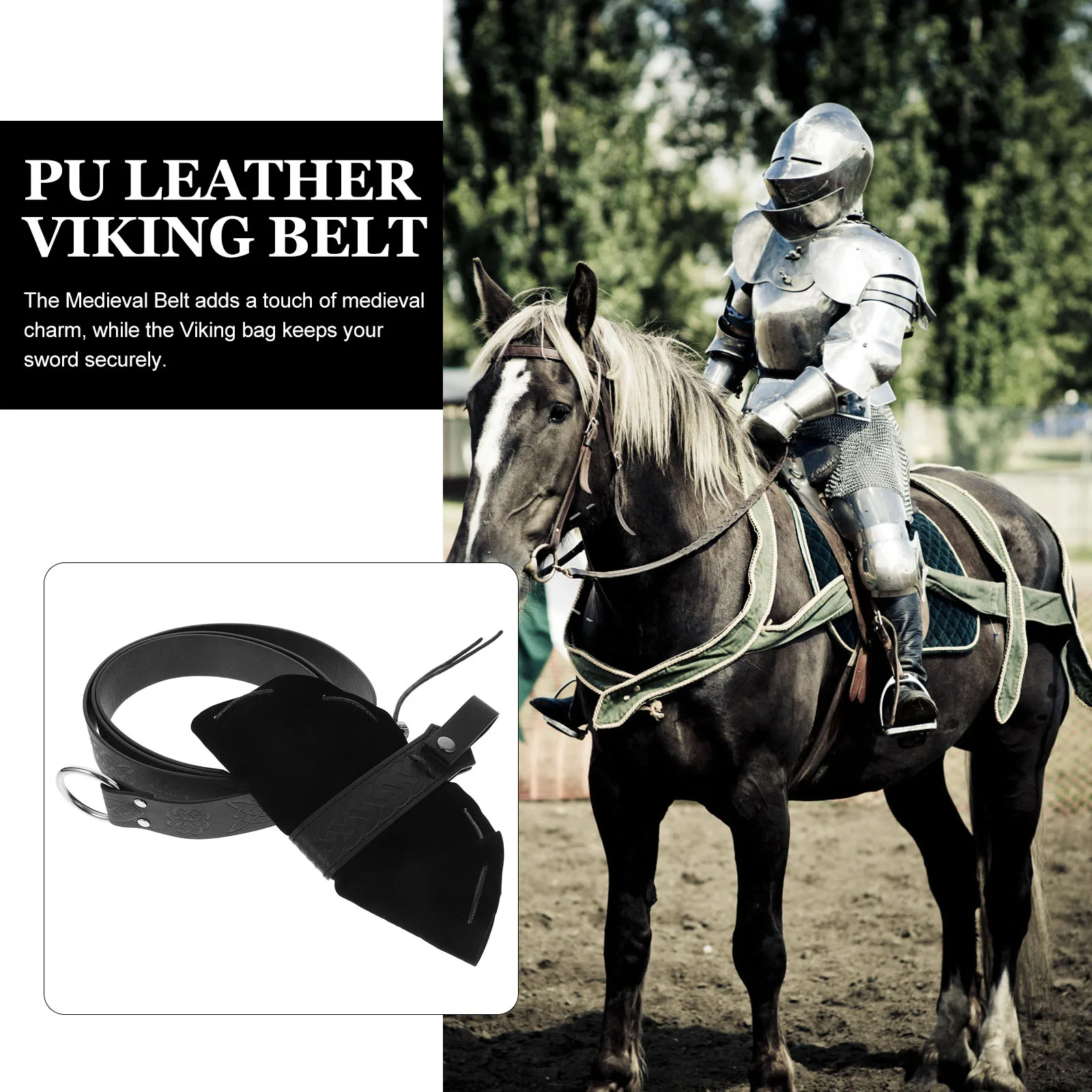 

Buckle Knight Belt Scabbard Bag Men's Fanny Pack Renaissance Pouch Man Viking Medieval